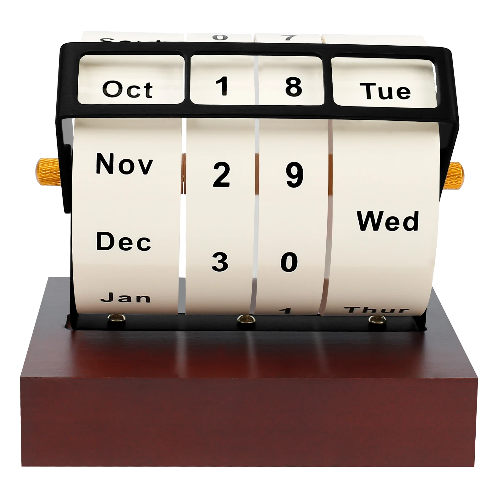 

Поворотный настольный календарь, большой дисплей, прозрачный настольный календарь на колесиках, ручная настройка даты, настольный календарь, экономия места