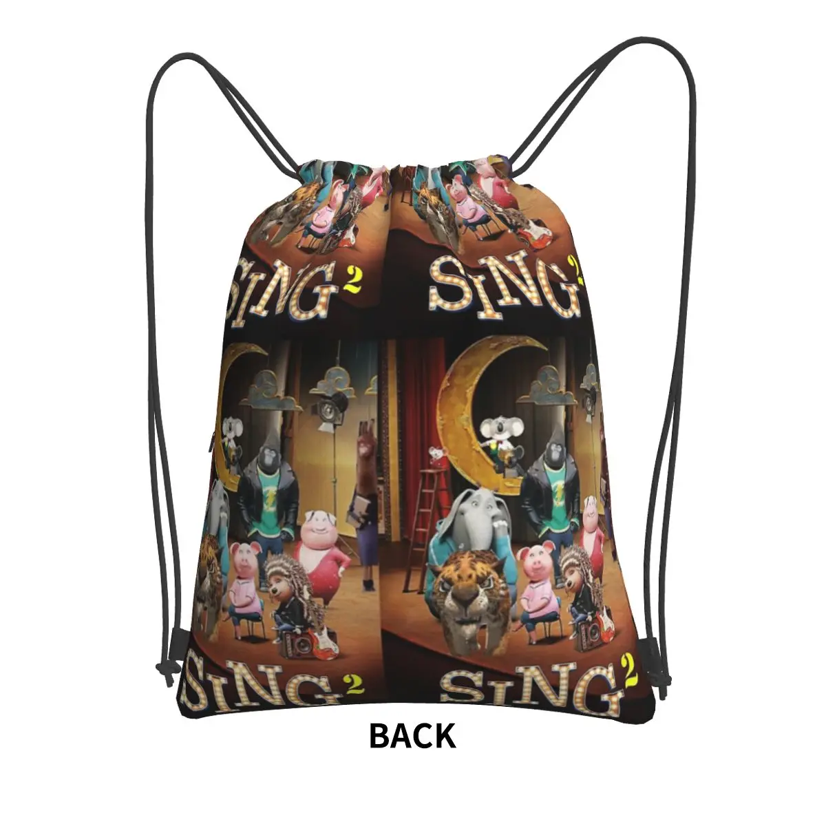 Sing 2-mochila portátil con cordón para hombre y mujer, bolsa con cordón, a la moda, para viaje, deporte