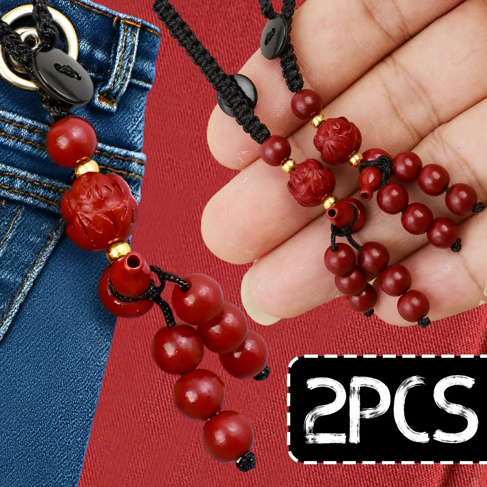 

Vintage Red Cinnabar Gourd Keychain Traditional Chinese Style Retro Pendant Car Keyring Holder for Men Women Bag Accessory Gift