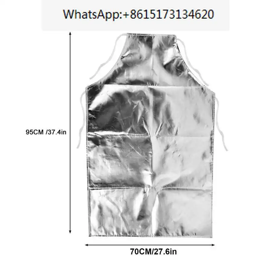 1000 °C Heat Resistant Apron Aluminum Foil Heat Isolation Apron Anti & Anti-Scalding Fire Retardant Protective Clothes