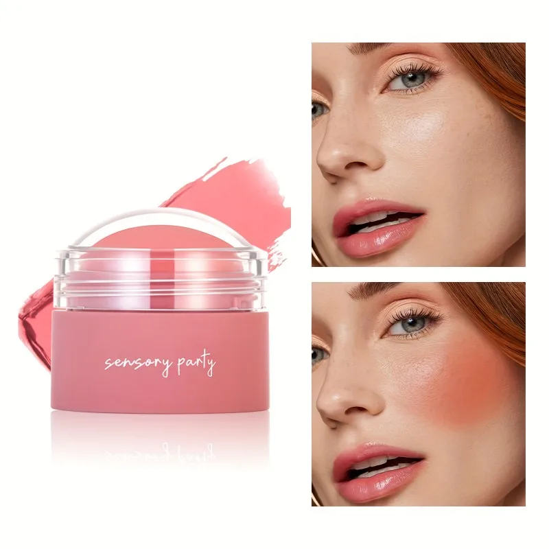 Matte Blush Palette met 6 schaduwen - Waterdicht, opbouwbare dekking voor alle huidtinten, verbetert de natuurlijke glans met perzik- en roze tinten