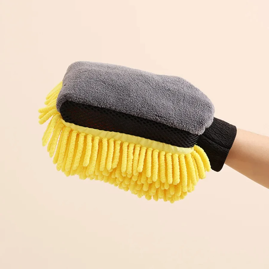 Car Wash Glove Coral Mitt Soft Anti-scratch for Car Wash Multifunction Thick Cleaning Glove Car Wax Detailing Brush