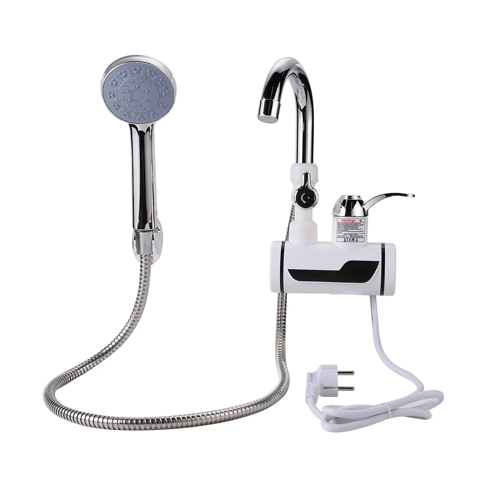 

Electric Water Heating Shower EU Plug Set Digital Display Kitchen Bathroom Tankless Hot Water Faucet Heater Device