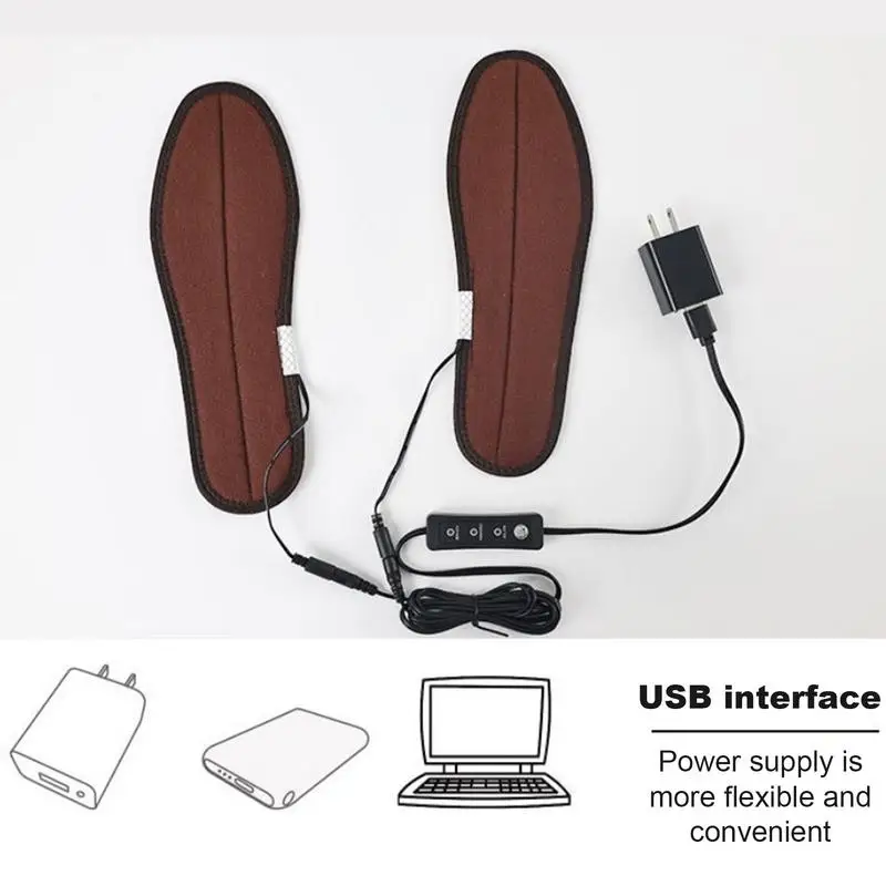 Electric Heating Insoles USB Electric Heated Foot Warmers USB Electric Heating Thermal Insoles For Skiing Hunting Outdoor