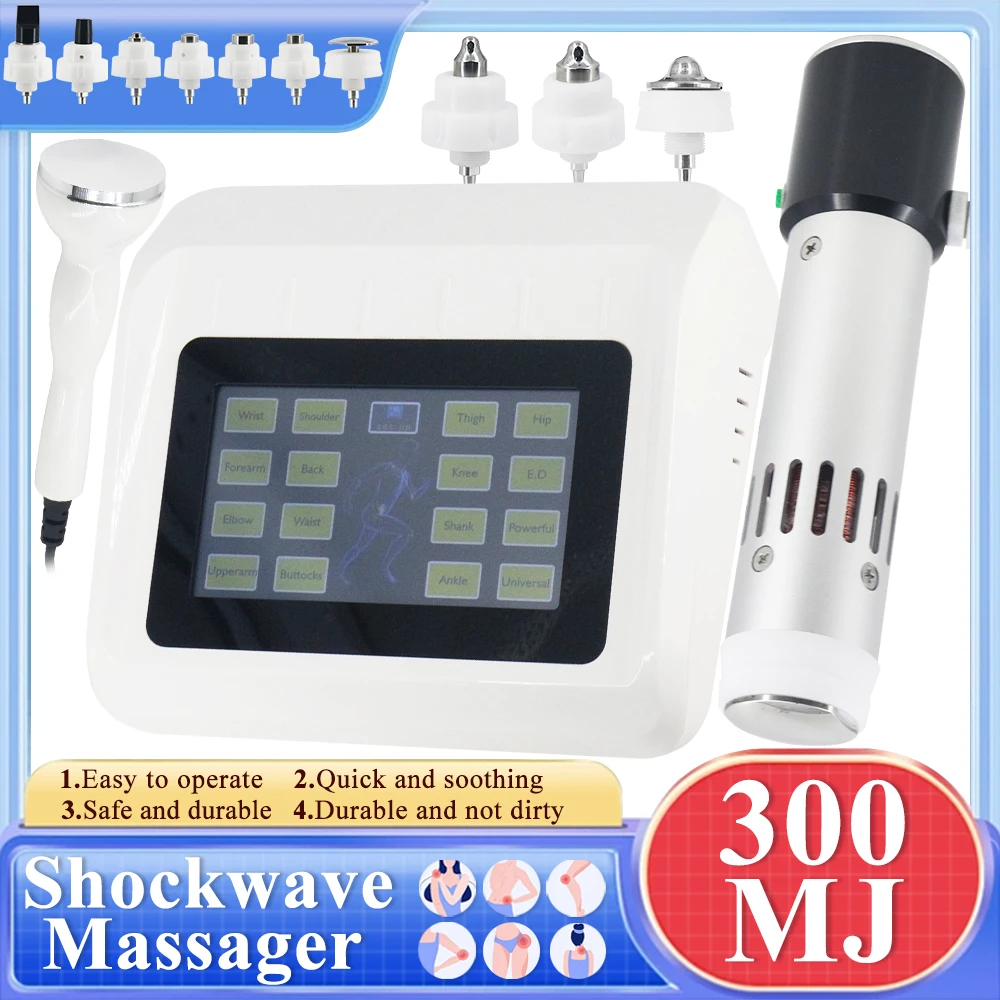 300MJ Physiotherapy Shockwave Ultrasonic Therapy Machine Shock Wave Massager For ED Treatment Relieve Wrist Elbows Pain Massager