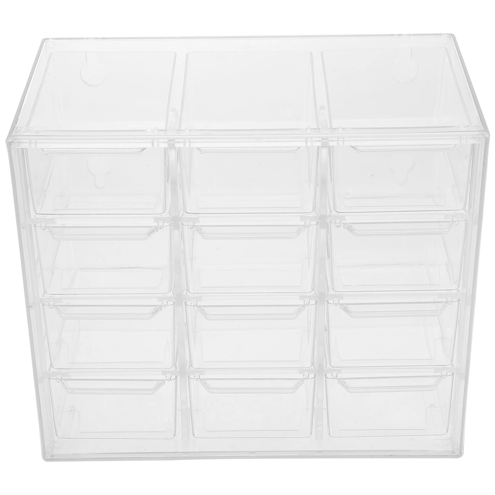 

Dust-proof Storage Box 12 Grids Drawer Style Desk Organizer Plastic Desktop Container Jewelry Case Household Item