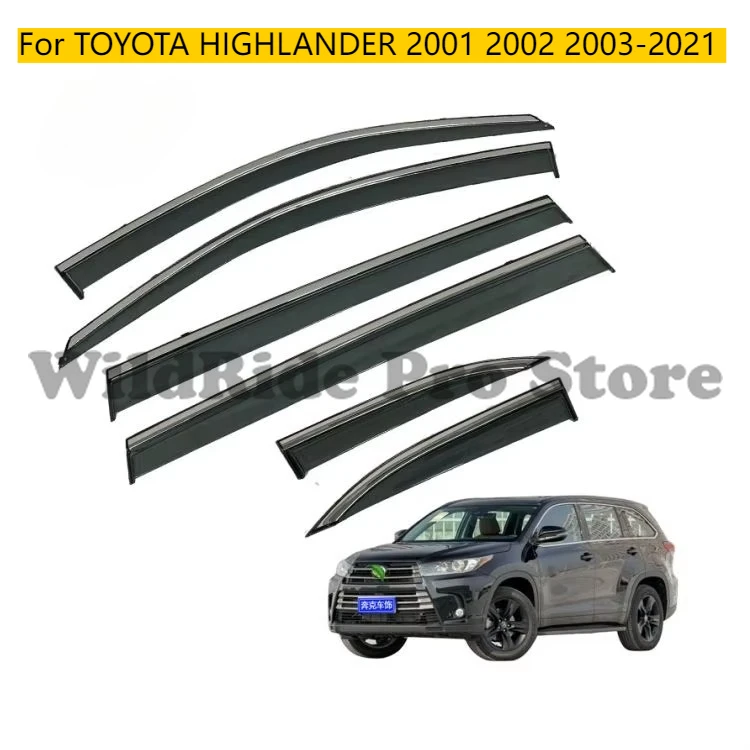 

For TOYOTA HIGHLANDER 2001 2002 2003-2021 PC Sun Shield Front Rear Car Window Visor Wind Deflector