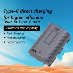FB LP-E6NH Type-C Battery with USB-C Fast Charging Port for Canon EOS R5C R6II R7 90D 80D 70D 60D 5D IV 5D III 5D II 7D II 6D II