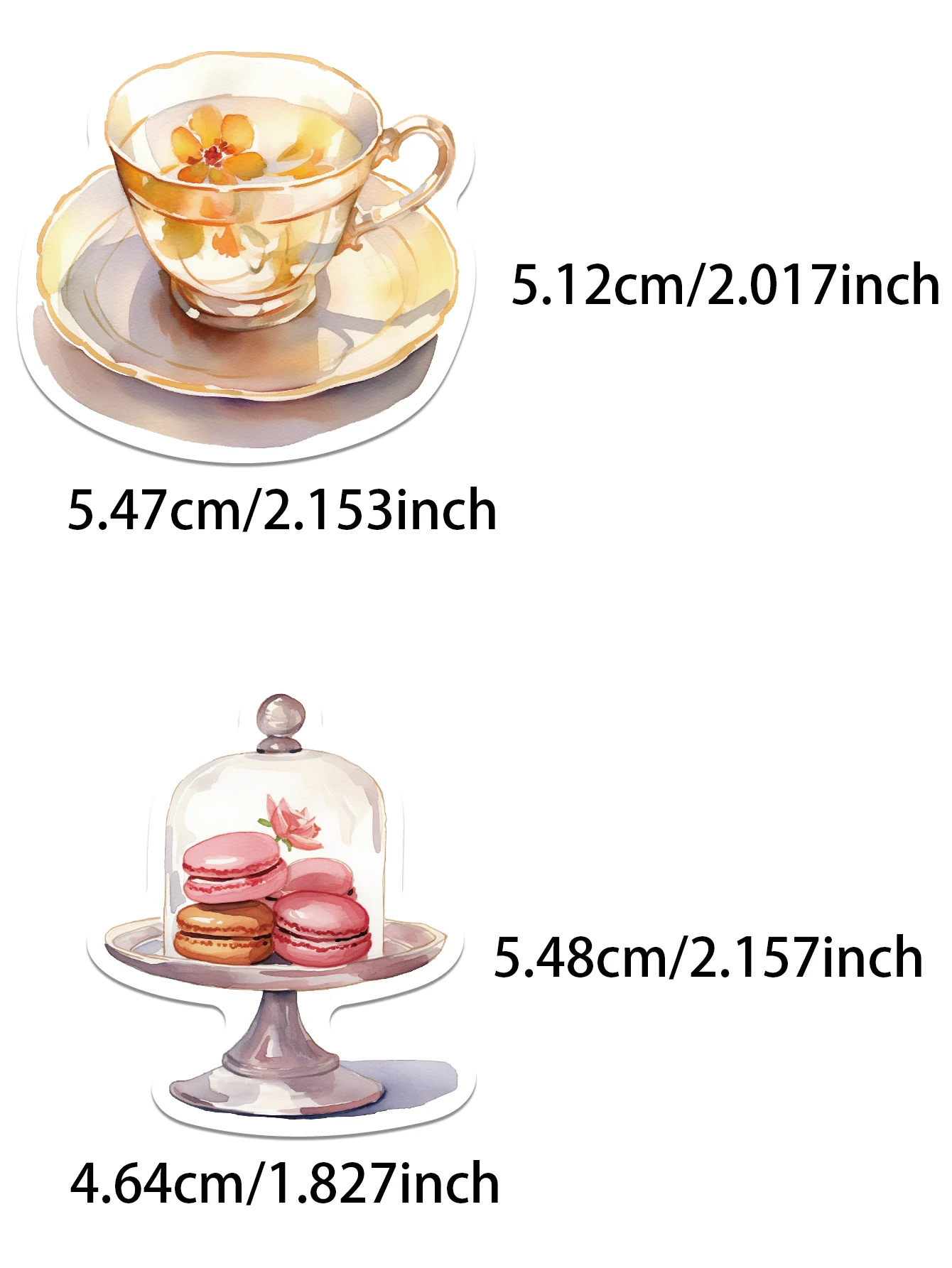 Tarde Chá Bolo Adesivos Estéticos, Decalques Kawaii, Papelaria Telefone, Etiqueta Brinquedos para Criança, Laptop, Notebook, INS Estilo, Bonito, 50 Pcs