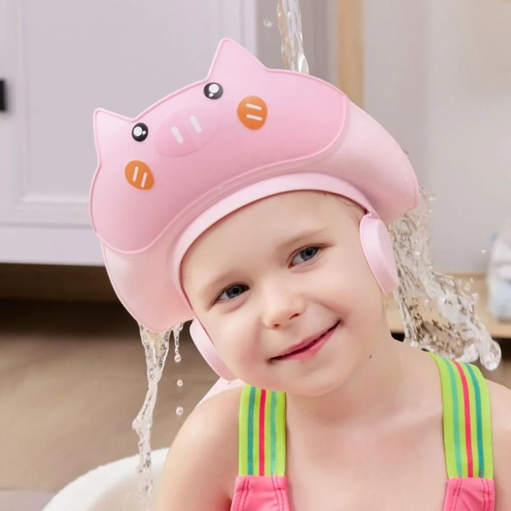 

Cute Animal Shape Baby Shower Cap Soft Adjustable Baby Shampoo Cap Waterproof Eye Ear Protection Children's Bath Cap For Kids
