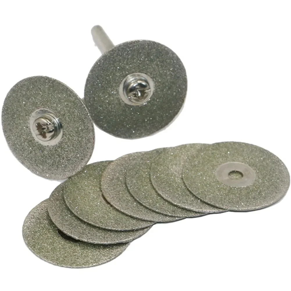 10pcs 22mm Cutting Discs Cut Off Mini Saw Blade With 2pcs Connecting 3mm Shank For Dremels Drill Fit Rotary Tool