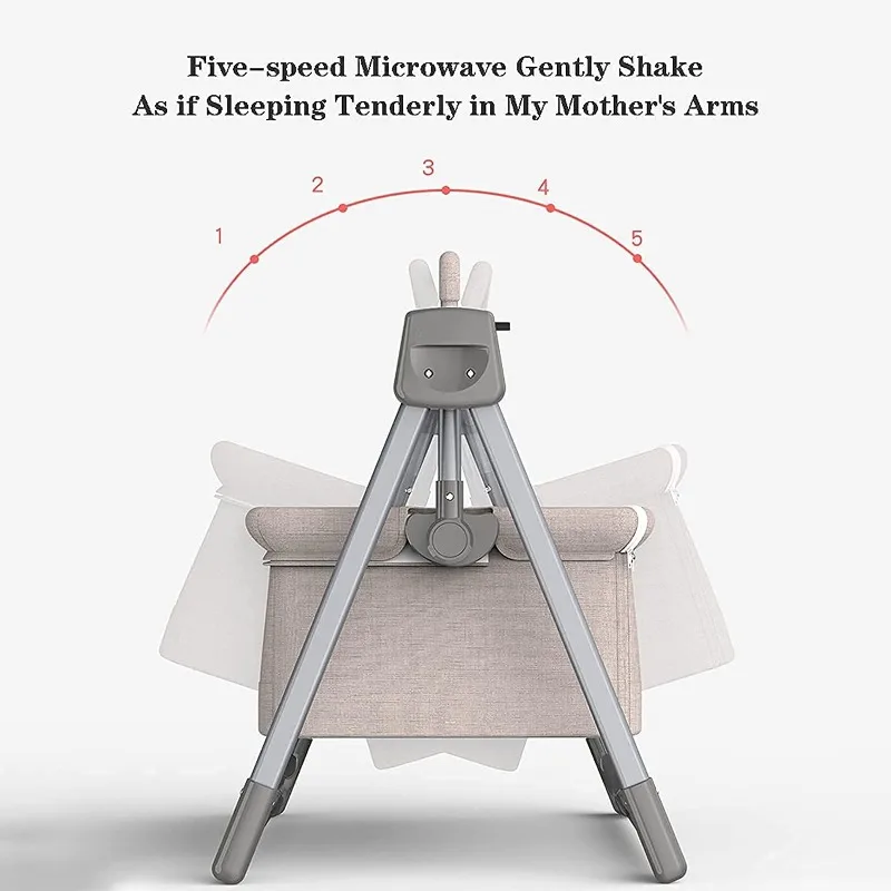 سرير هزاز للطفل أوتوماتيكي بجانب السرير مهد كهربائي قابل للطي بجانب السرير نائم للأطفال الرضع سرير هزاز تلقائي #5
