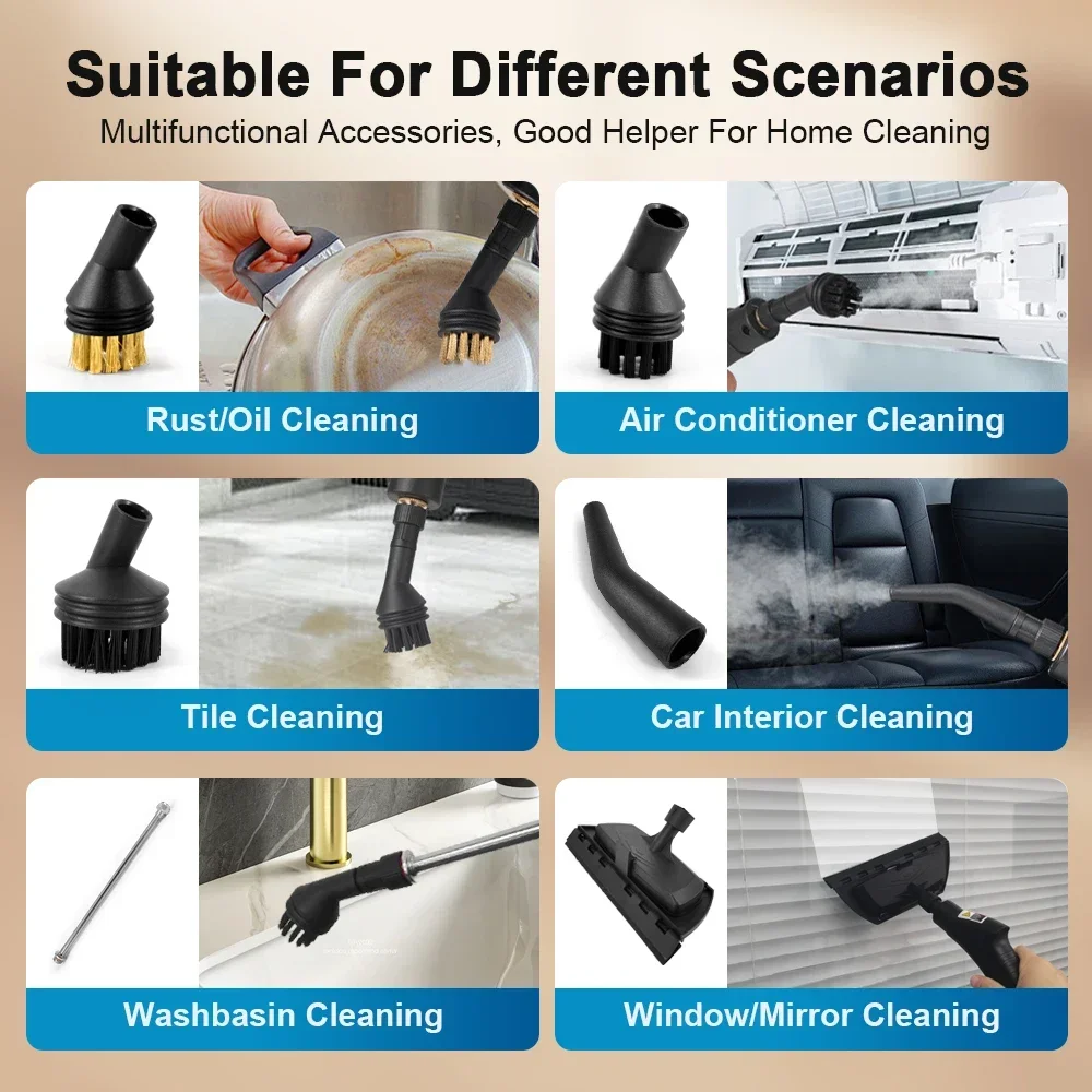 1500W Portable Steam Cleaner High Temperature Sterilization Pressure Jet Washer Machine Home Autos Steaming Cleaner 220V EU Plug