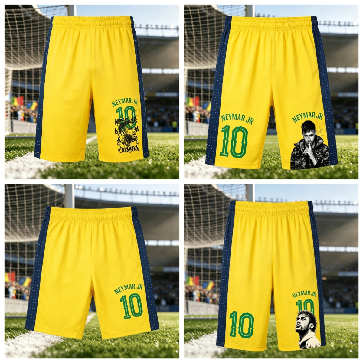 Rei do Futebol Neymar Nº. 10 Shorts! Calças Casuais Esportivas Indispensáveis para Apoio aos Fãs Adultos e Crianças