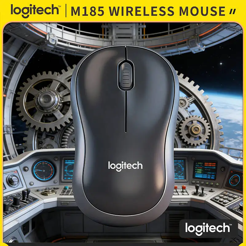 

Logitech M185 Ergonomic Portable Wireless Mouse Ambidextrous Grip 10m Range 12-Month Battery 1000 DPI Optical Sensor Office Tool