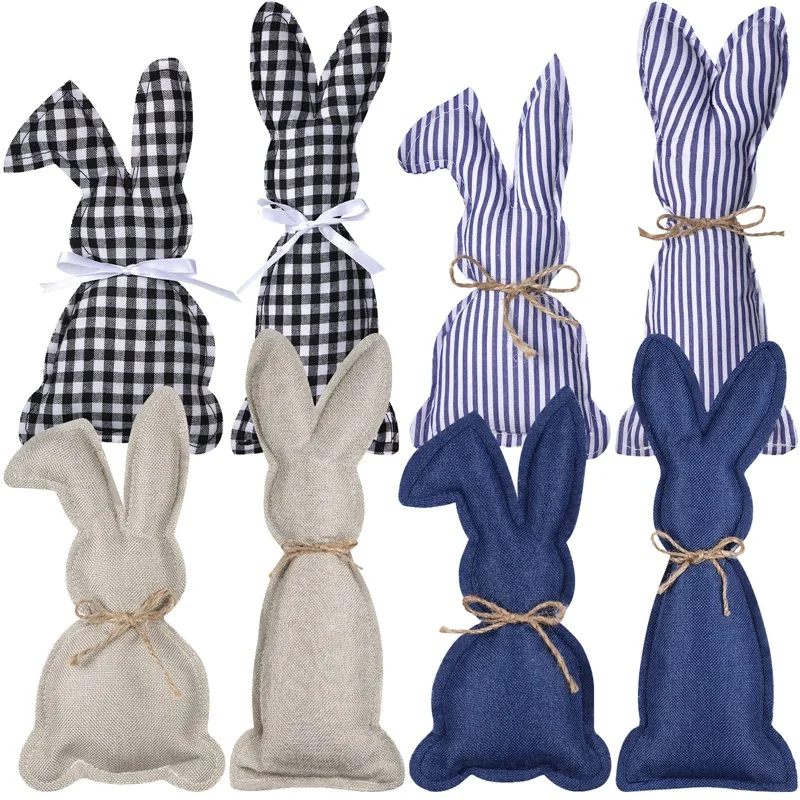 

Retail 8 Pcs Easter Decoration Cloth Art Bunny Ornaments Easter Rabbit Holiday Party Kids Toys Gifts Decoration Home Supplies