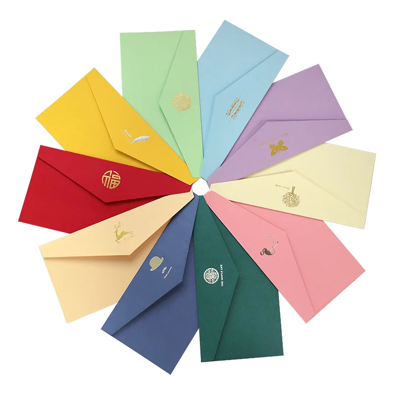 10pcs/lot 22x11cm Retro Colored European Envelope High-end Message Postcard Invitations Busines Wedding Postcard Envelope Letter