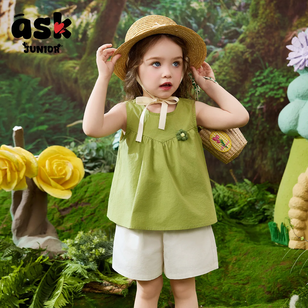 اسأل بدلة الأطفال الصغار الصيفية بدون أكمام سترة علوية غير رسمية شورت فجل موري بنات طقم مكون من قطعتين