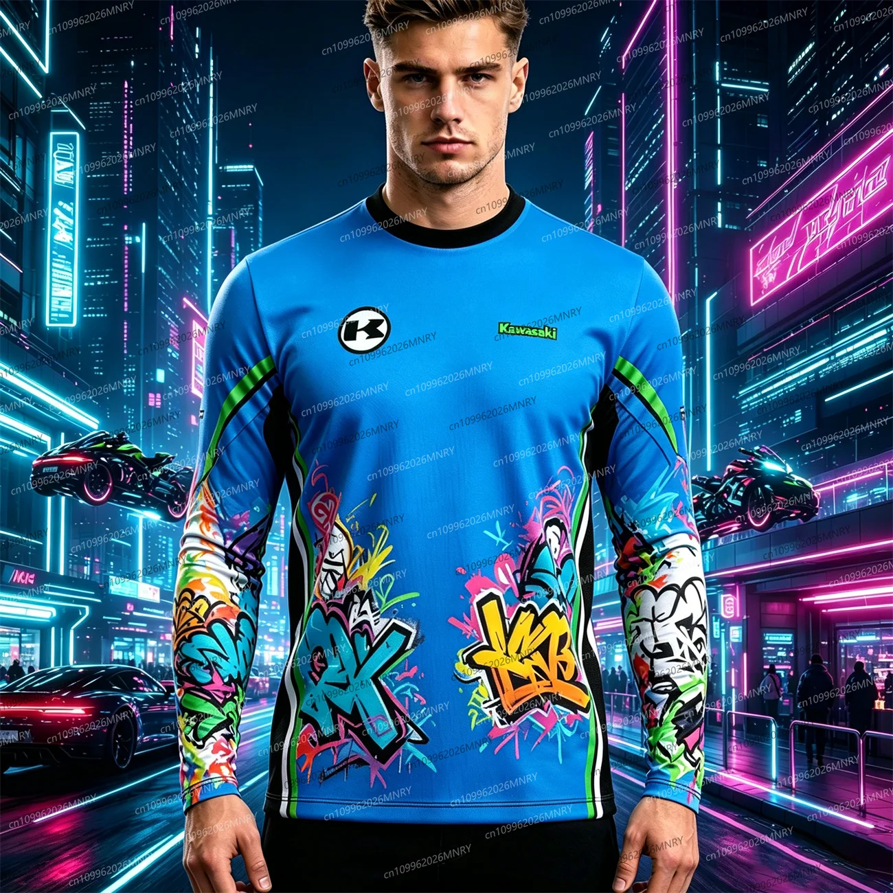 

Kawasaki Motocross clothes for man Quick Drying Cycling Suit man longsleeve clothing Women Oversized Sports Sleeved Top