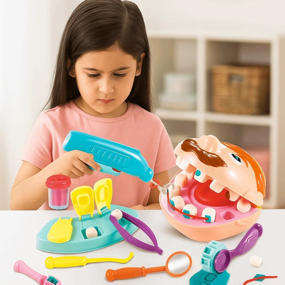 Fango Bambini Dottore Giocattoli Set Gioco di ruolo Dottore interattivo Fai finta di giocare Kit Casa da gioco Puzzle cognitivo Giocattoli da dottore