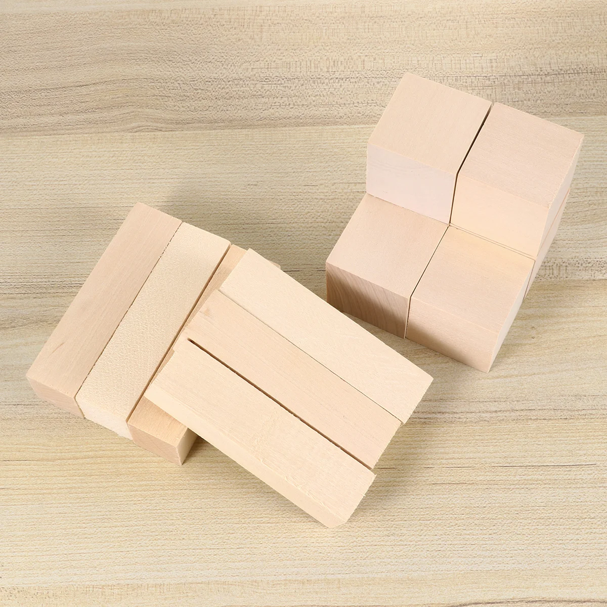 

12 Pcs DIY Unfinished Wooden Material Cube Wood Grain Blank Block Pieces DIY Ornament for Painting Pendant Supplies (Square,