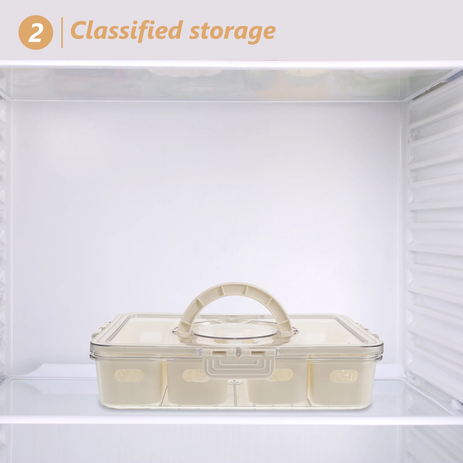

Fridge Food Storage Box With Compartments Airtight Handle Reusable Fresh Food Containers For Fruits Vegetables Portable