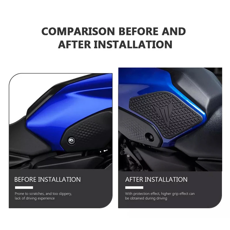 FOR YAMAHA MT07 MT-07 MT 07 Motorcycle Accessories Non-slip Side Fuel Tank Stickers Waterproof Pad Rubber Sticker New 2018-2023