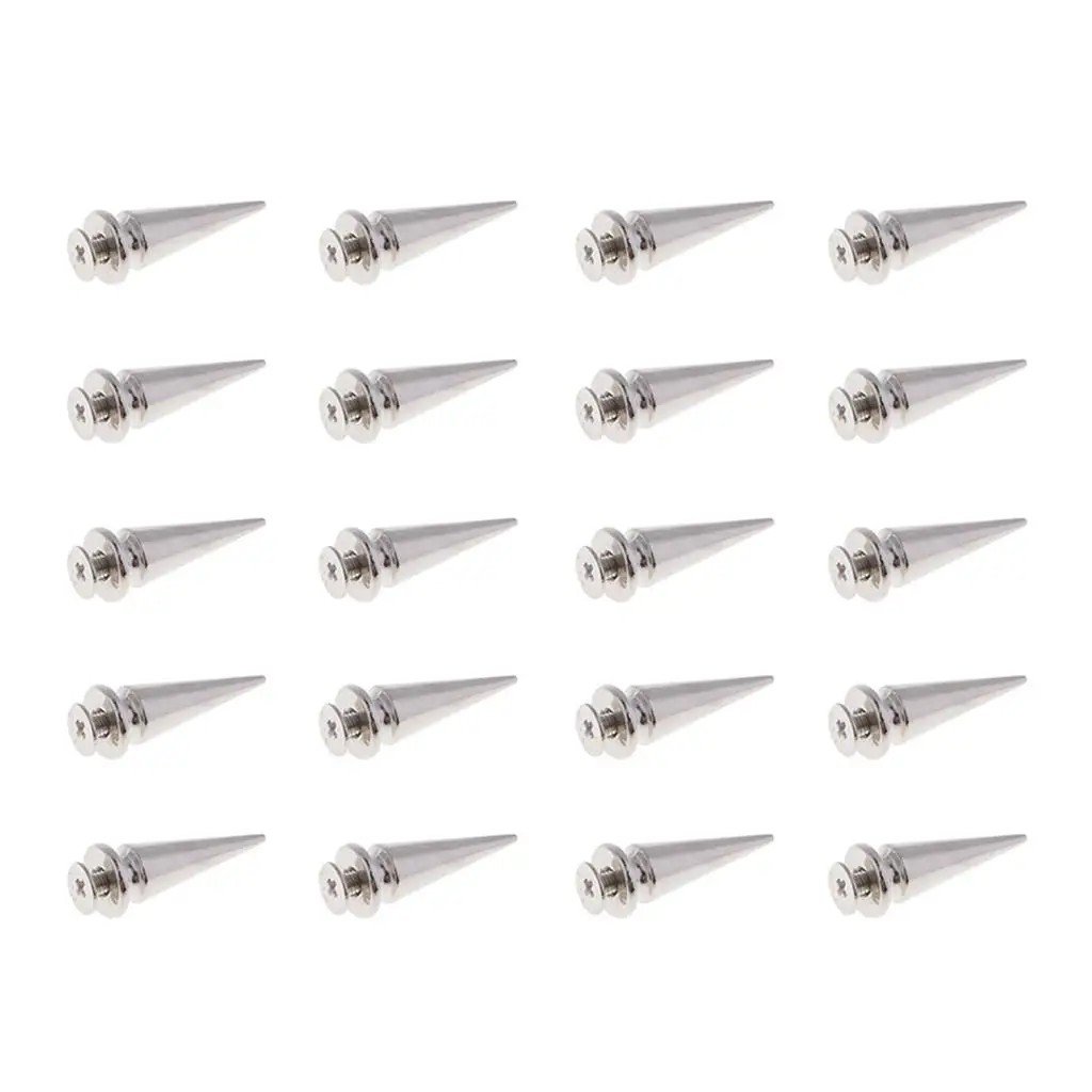 20 Sets Punk Rock Cone Rivets Metal Studs for DIY -dixpcs 25 mm