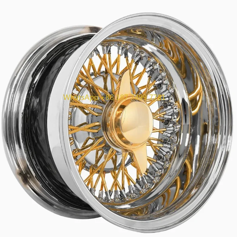 

Exquisite Gold Accented Steel Wire Wheel Rims Shiny Chrome Plated Steel Spoke Wheels Ideal Gold Steel Wire Spoke Wheels Rims