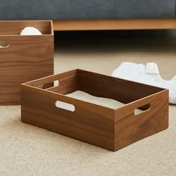 Japanese-Style Wooden Desktop Single Layer Storage Tray Large Capacity Perfume Aromatherapy Dressing Table Cosmetics Storage Box