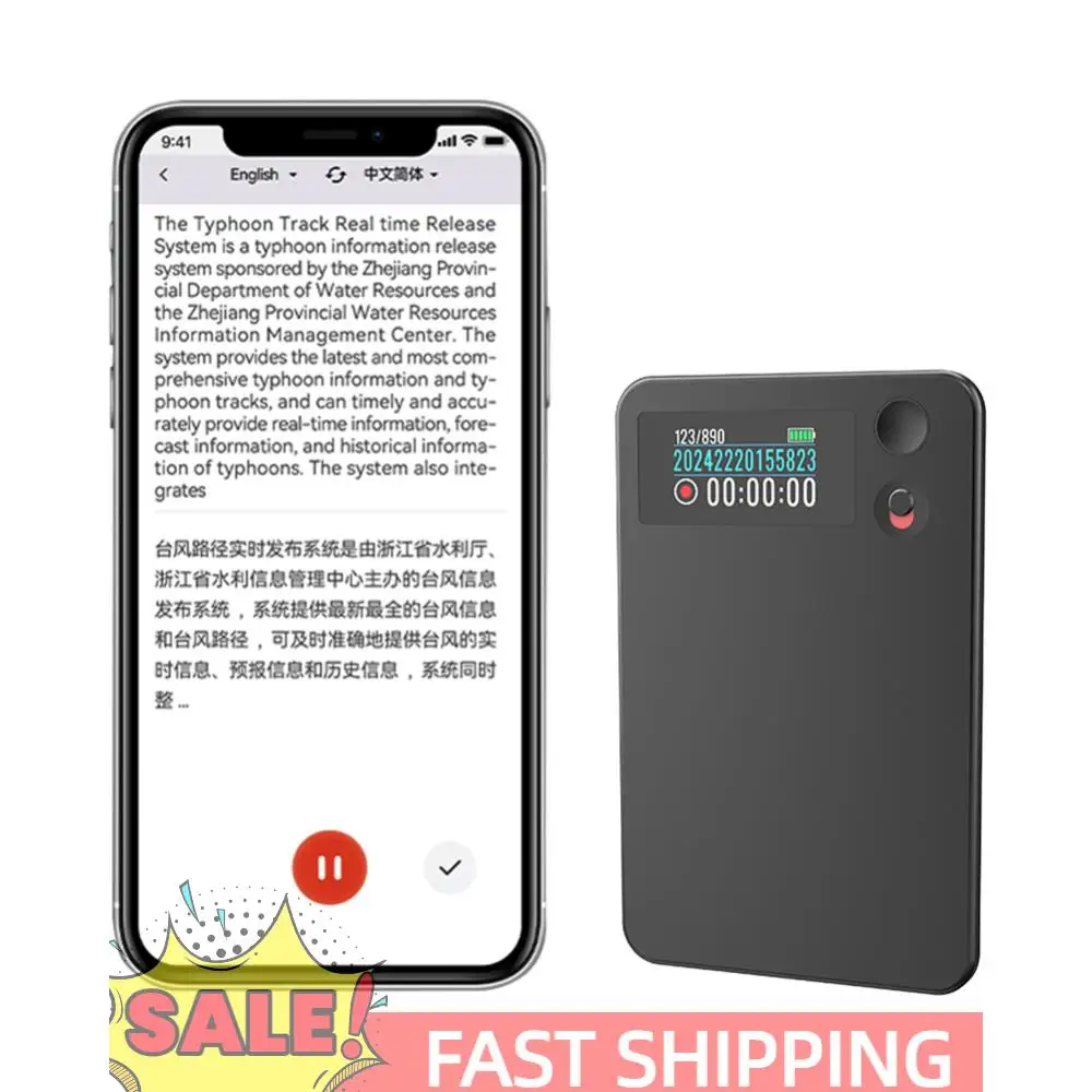 

ChatGPT AI Voice Recorder 188 Language Transcribe & Summarize Recorder APP Control Portable Audio Recorder for Business Travel