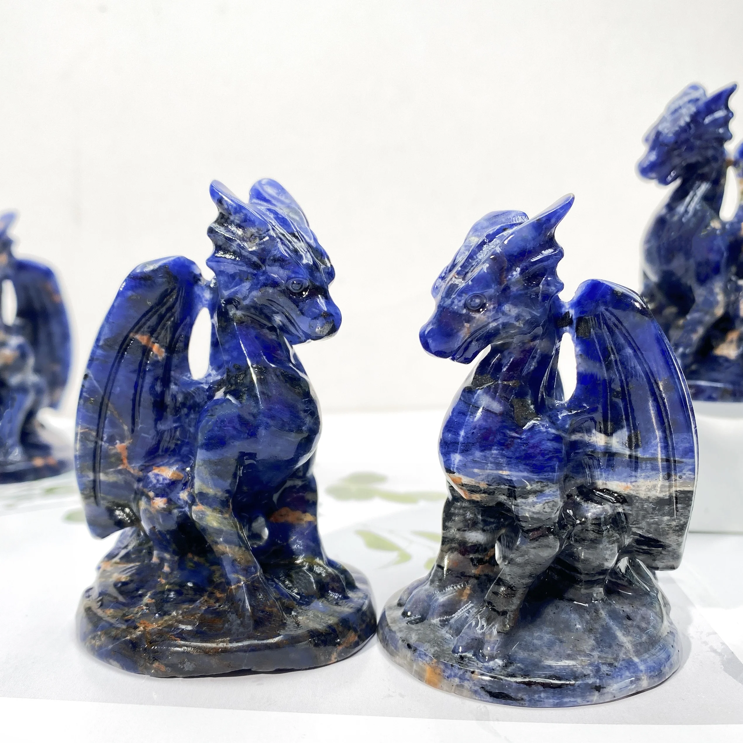 1PC Exquisite Blue Sodalite Flying Dragon Carving, Women Gift, Halloween Gift, Christmas Gift, Home Decoration, Party Decorat