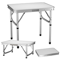 1.96FT (60cm) Folding Table, Aluminium Foldable Table with Handle, Adjustable Height Portable Table for Garden, Picnic,BBQ,Party