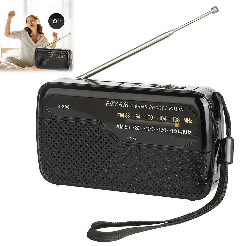 

NEW Transistor Radio Battery Operated FM Radio Portable Wireless Speaker With Pointer Battery Operated Electronics For Work C7X3