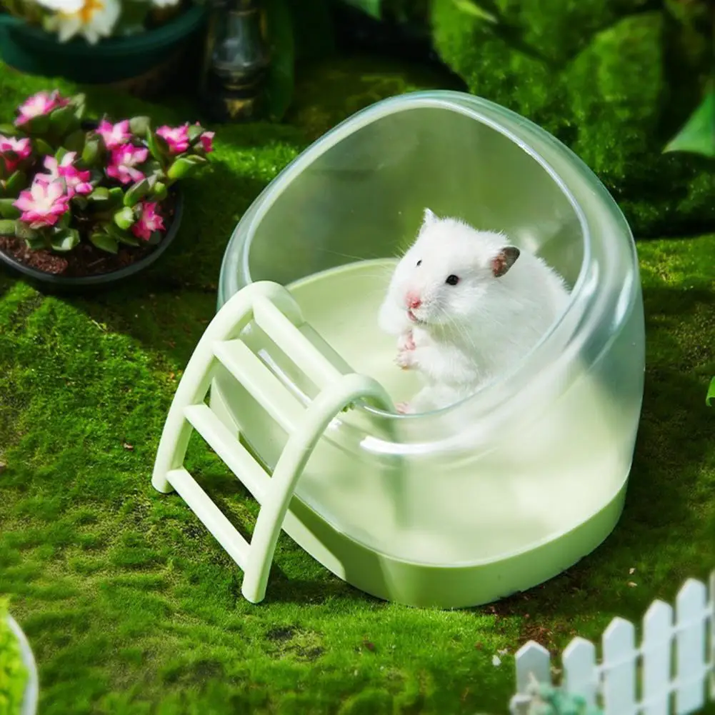 

Hamster Bathroom House Hamster Bath Container Transparent Sauna And Toilet Needs Ladder Climbing Bathtub Hamster Supplies