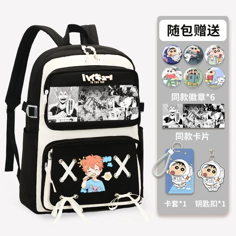 32×48×18cm Black Blue Purple, Haikyuu, Student Kids Teens School Bags, Large Capacity Mochilas Anime Backpacks For Girls Boys