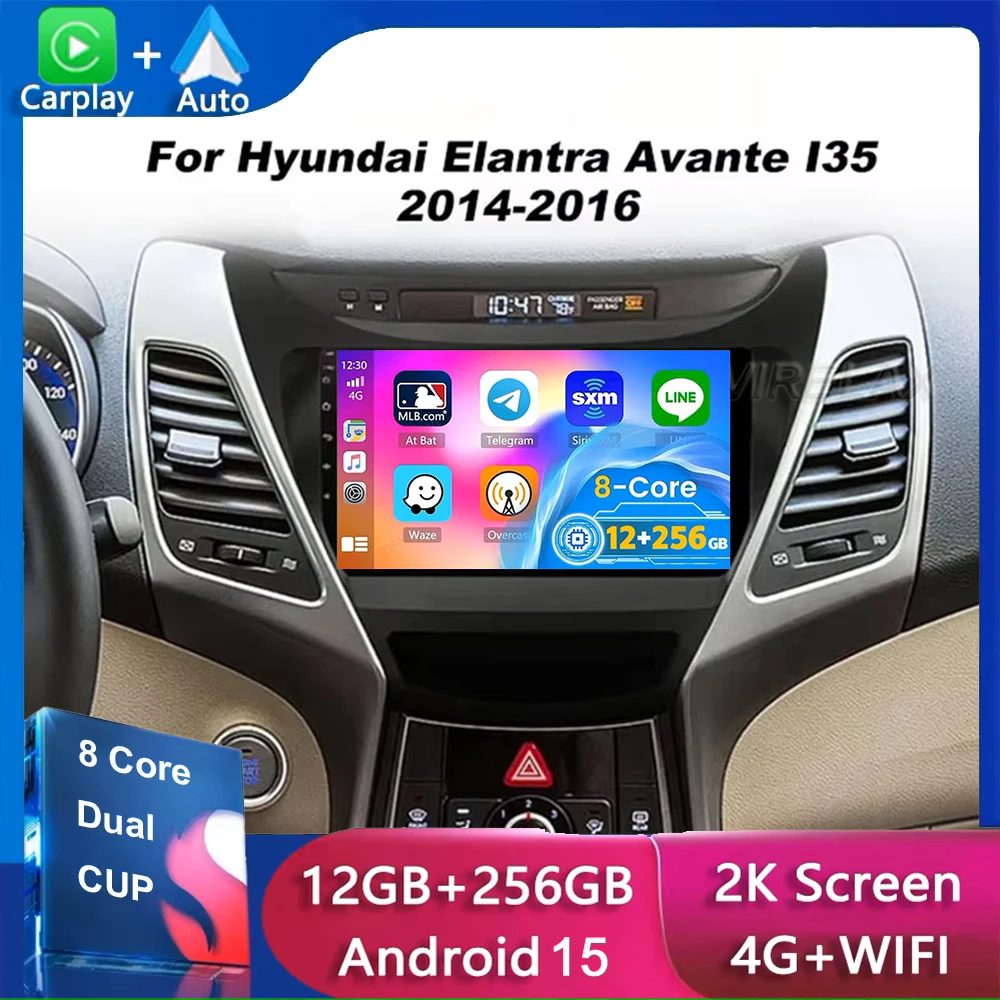 

Android 15 Car RadioFor Hyundai Elantra Avante I35 2011-2016 Car Multimedia Player 2din GPS Navigaion CarPlay Multimedia Player