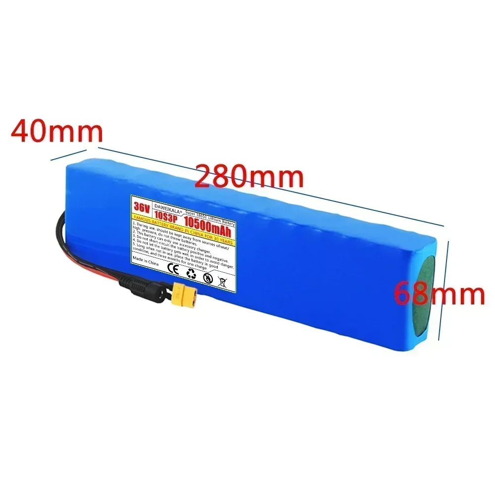 36V 10.5Ah Battery ebike Battery Pack 18650 Li-ion Batteries 10S3P 350W 500W For High Power Electric Scooter Motorcycle Scooter