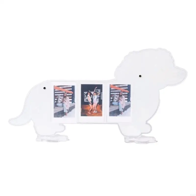 رائعتين الكرتون الكلب إطار صورة أكريليك عرض ثلاثة 3 بوصة على الفور صور حامل الثلاثي تخطيط ديكور المنزل هدية العنصر #4