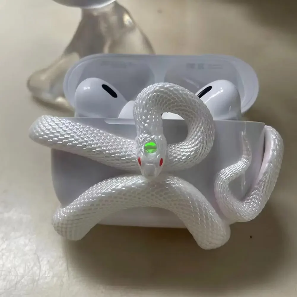 ثعبان سماعة لاسلكية واقية ل Airpods Pro/Pro 2 الإبداعية ثلاثية الأبعاد ثعبان حقيبة سماعة الاذن قطرة سماعات غطاء