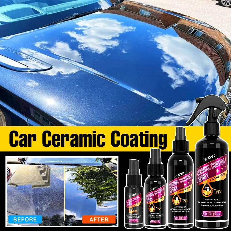 Espray de revestimiento de cerámica para coche, capa hidrofóbica de cristal, agente de revestimiento de pintura de pulido, removedor de reparación