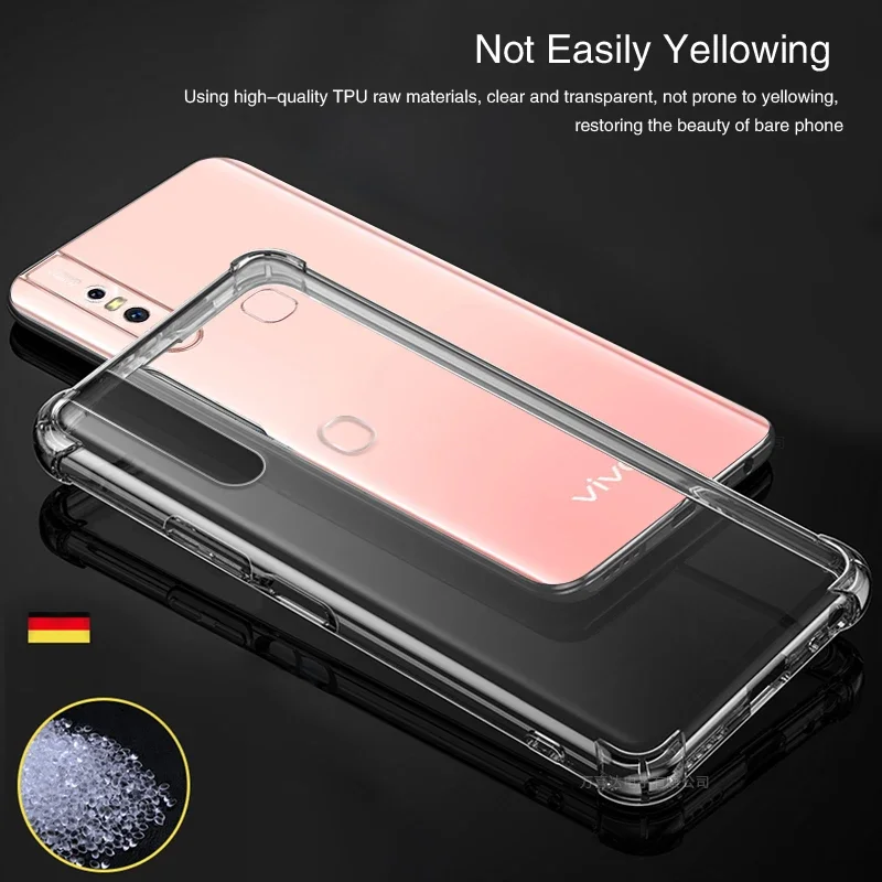 Coque Airbag Phone Case for VIVO V15 Pro V15Pro 1819 1818 Simplicity Soft Clear Silicone Camera Protection Thin Back Cover Funda