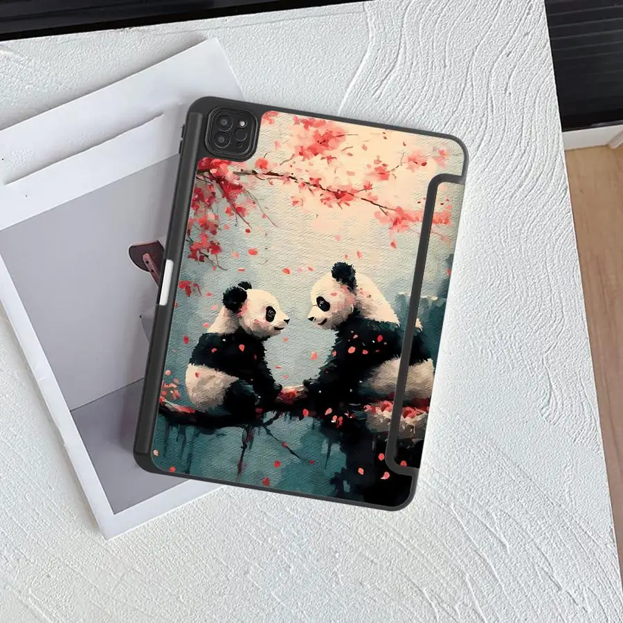 

Cherry Blossom Panda Holder Cover Tablet Case For iPad Pro 2025 Air 4 5 M3 M2 M4 11inch Mini 6 7 Pro 11th 10th 9th 8th 7th