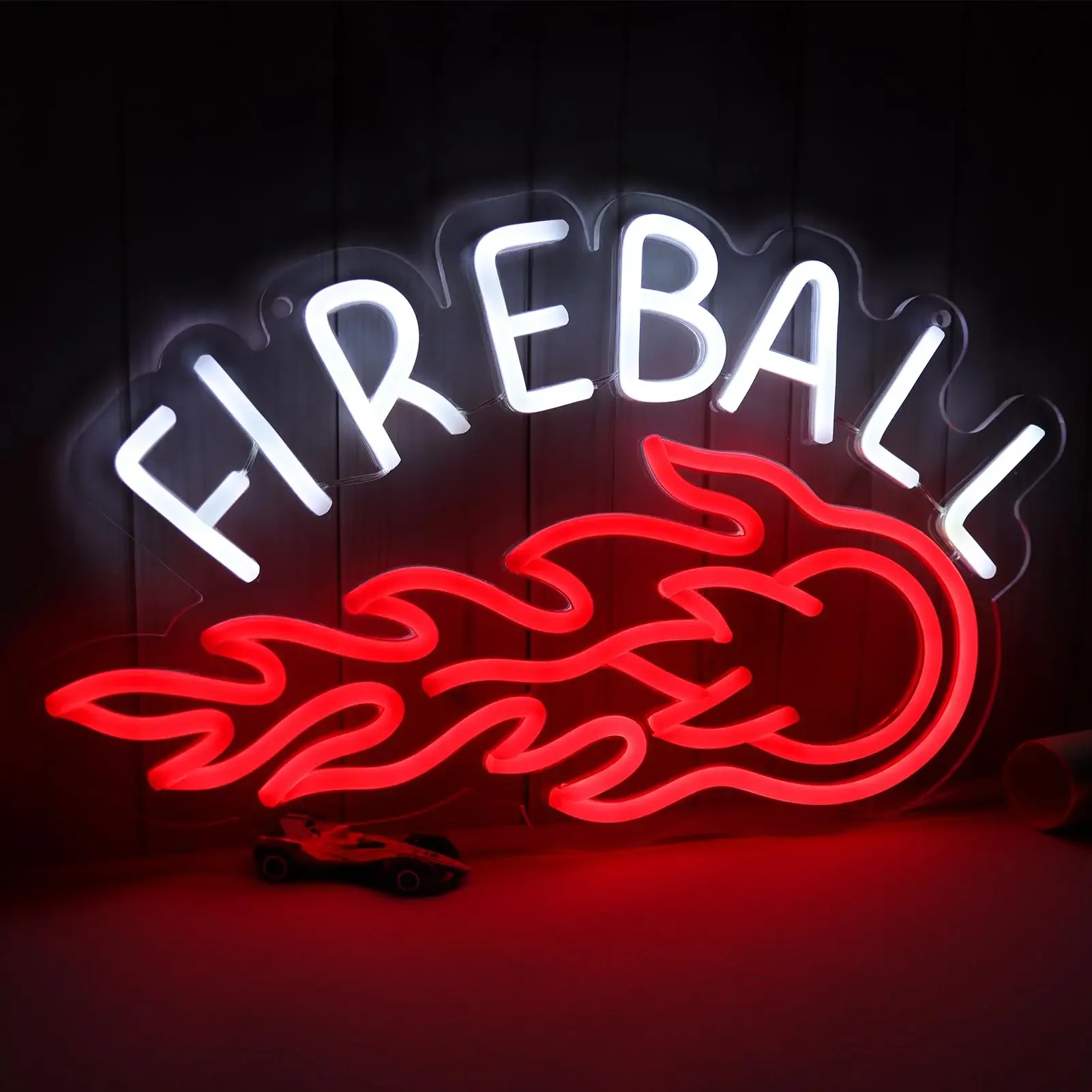 

FIREBALL Neon Sign for Home Bar Store Party Decor Bar Bedroom LED Neon Light Sign USB Powered Decorative Bar Open Sign