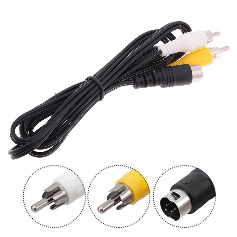 1.5M 3 Pin Game Audio Video AV Stereo Composite Cable For Sega Genesis 2 A/V RCA Connection Cord Wire For SEGA Genesis II / MD