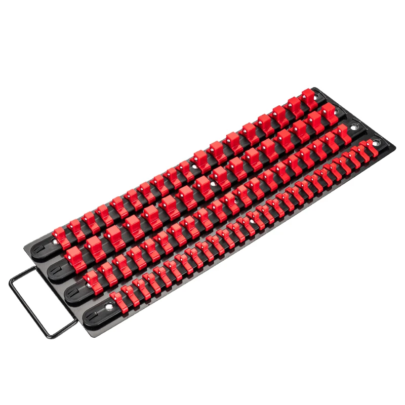 （Summer4）ABS Socket Organizer Holder Trays For Toolboxes, 1/4 , 3/8, 1/2, Portable Mountable Sliding Stand Sleeve Rail Rack Tool