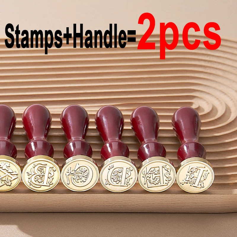 2PCS/SET Vintage Stamp Retro 26 Letters Wax Sealing Stamp scrapbooking wax seal craft supplies Invitation/envelop Gift HCZ106-SB