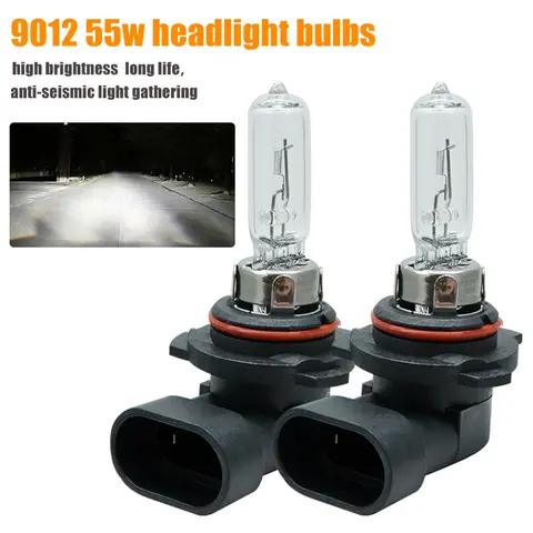 1/2pcs 9012/HIR2 LED Headlights 12V Bulb Warm White Car Halogen Lamp Auto High/Low Beam Lamp Automobiles Light Car Accessories