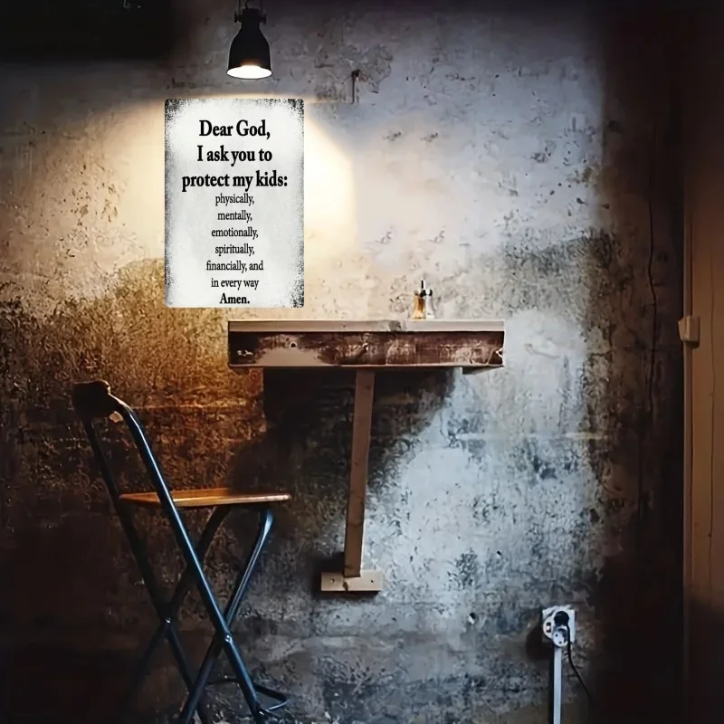 ملصق عتيق من القصدير المعدني عزيزي الله مزمور الكتاب المقدس علامات القصدير المعدنية الملصقات لوحة ديكور المنزل الديني لنوادي المقهى والكنيسة المنزلية #4