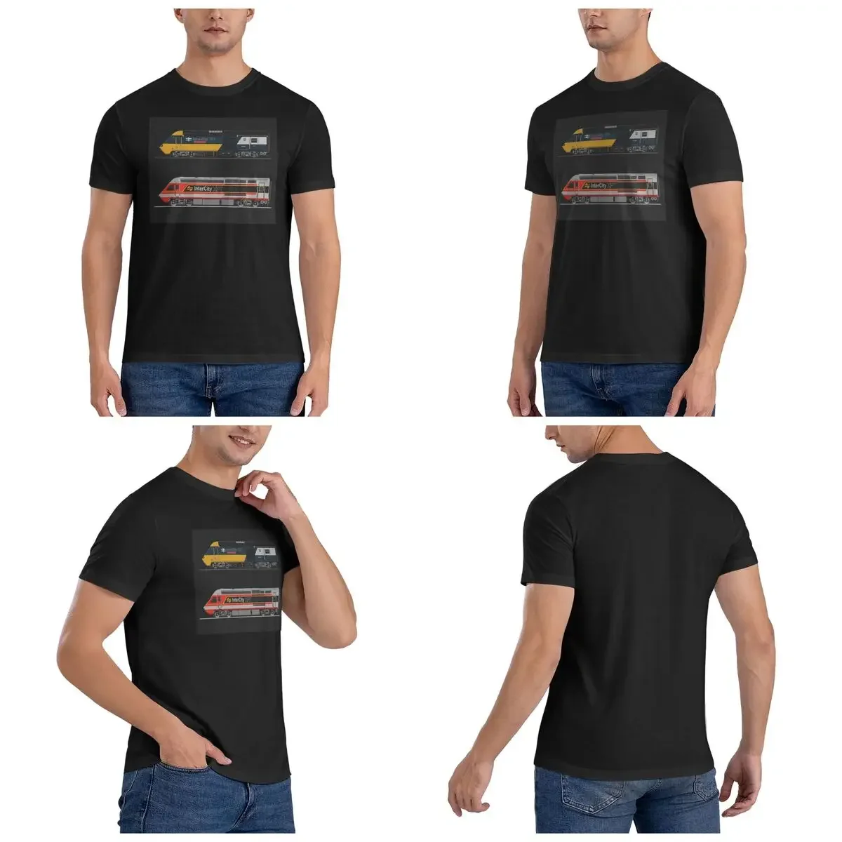 100% Cotton INTERCITY TRAINS T-Shirt Men's Classic Oversized T Shirt Men O-Neck Summer Shirts Tops S-6XL
